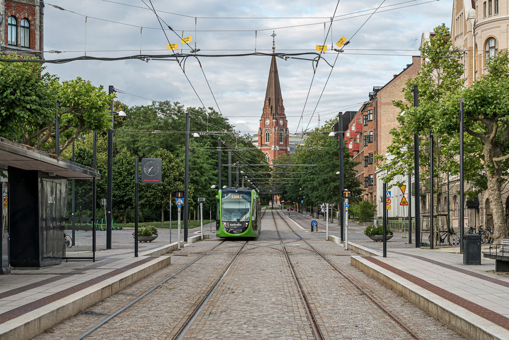 En spårvagn i Lund